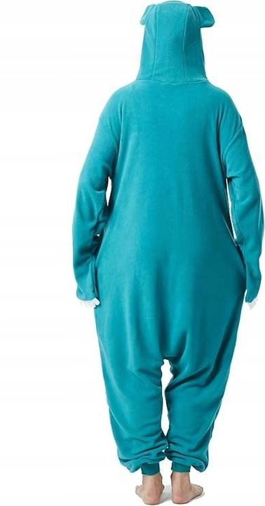 KOSTIUM PIŻAMA Z UŚMIECHEM KOMBINEZON Z KAPTUREM AKSAMITNA ZIELONA r L