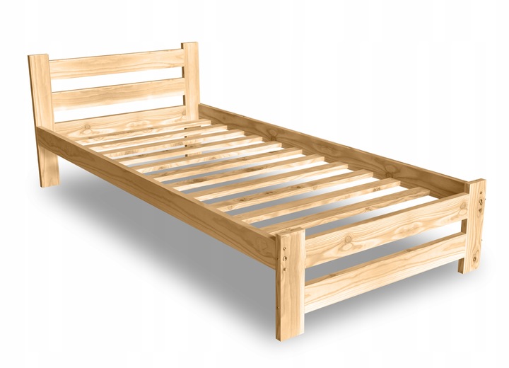 ŁÓŻKO DREWNIANE 100x200 B sosnowe WYSOKI ZAGŁÓWEK Producent