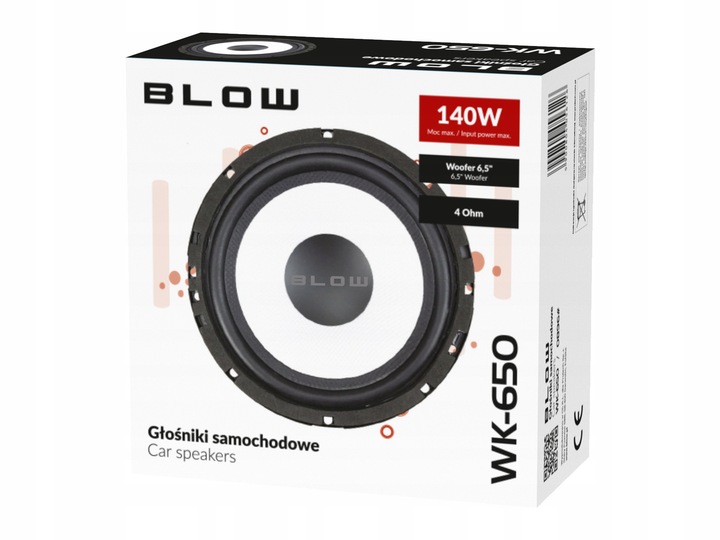 2x MOCNY GŁOŚNIK SAMOCHODOWY BASOWY WOOFER BLOW 140W 165mm 16,5cm 6.5"