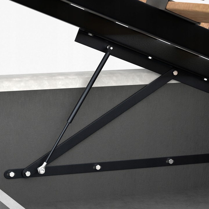 ŁÓŻKO TAPICEROWANE DO SYPIALNI 140x200 ŁÓŻKO PODWÓJNE Z POJEMNIKIEM SZARE