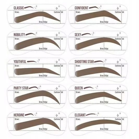 STEMPEL DO BRWI POMADA SZABLONY BRĄZOWY X4