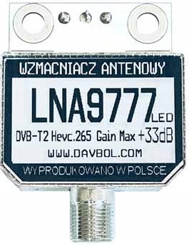 Wzmacniacz antenowy +49% LNA9777F DVB-T2 LED Polska Manufaktura Davbol