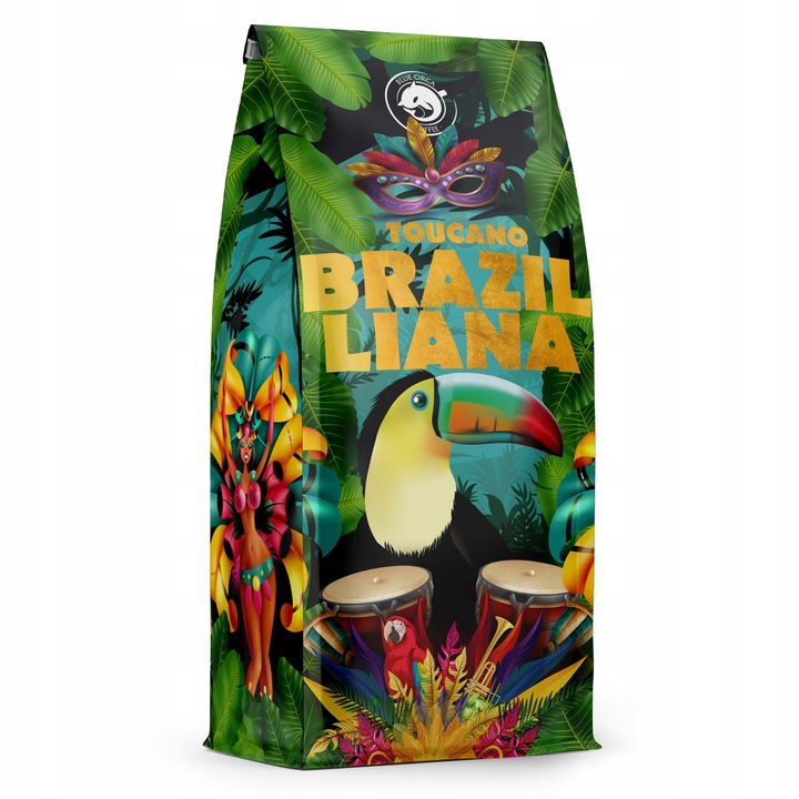 Kawa ziarnista 1kg Brazylia BRAZILLIANA TOUCANO Świeżo Palona 100% ARABICA
