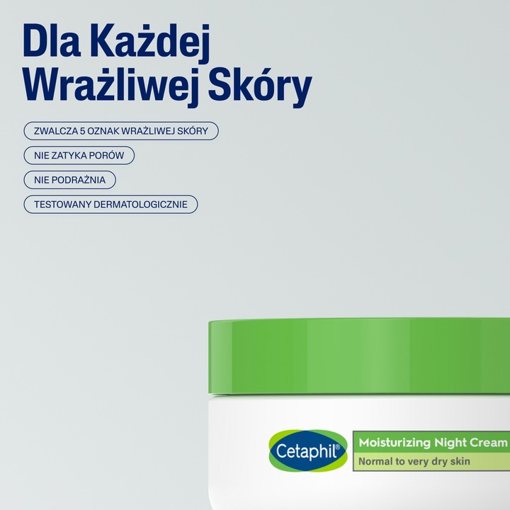 Cetaphil Krem nawilżający do twarzy na noc z kwasem hialuronowym 48ml