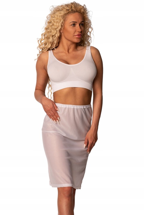 PÓŁHALKA BIAŁA HALKA POD SUKIENKĘ SPÓDNICĘ DAMSKA GŁADKA POLSKI PRODUKT L