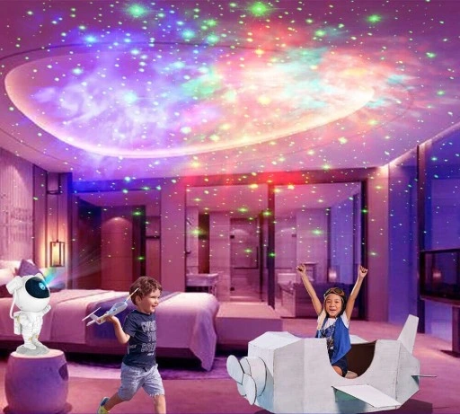 Lampka Nocna LED Projektor Rzutnik GWIAZD Nieba ASTRONAUTA Dla Dzieci PILOT