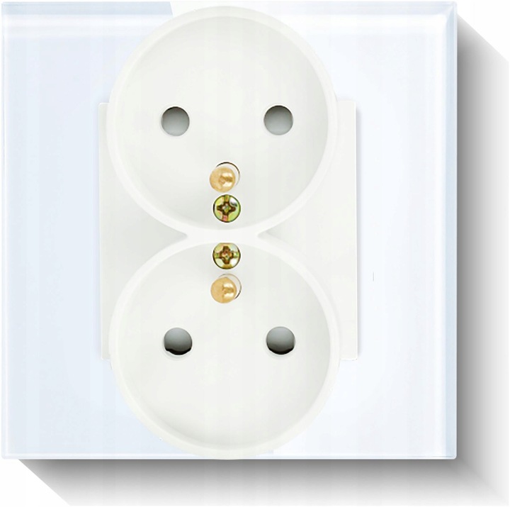 GNIAZDKO GNIAZDO SZKLANE Z BOLCEM PODWÓJNE GNIAZDKA KONTAKTY BIAŁE 1F