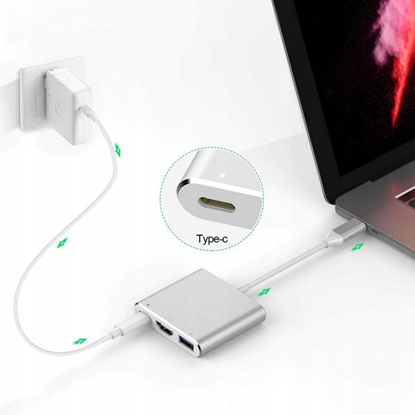 Adapter USB-C do MacBook Multiport HDMI, VGA, USB 3.0, PD USB-C 3.1 4K