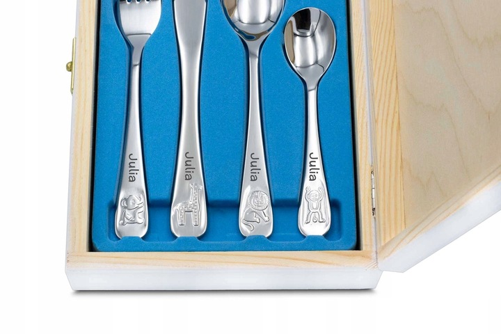 Sztućce dla Dzieci z GRAWEREM GRATIS Prezent na Chrzest Roczek