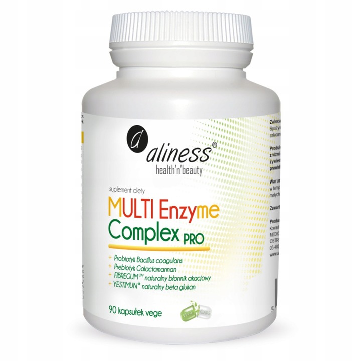 Aliness MULTI Enzyme Complex PRO 90 kap Enzymy TRAWIENIE Bromelaina Wzdęcia