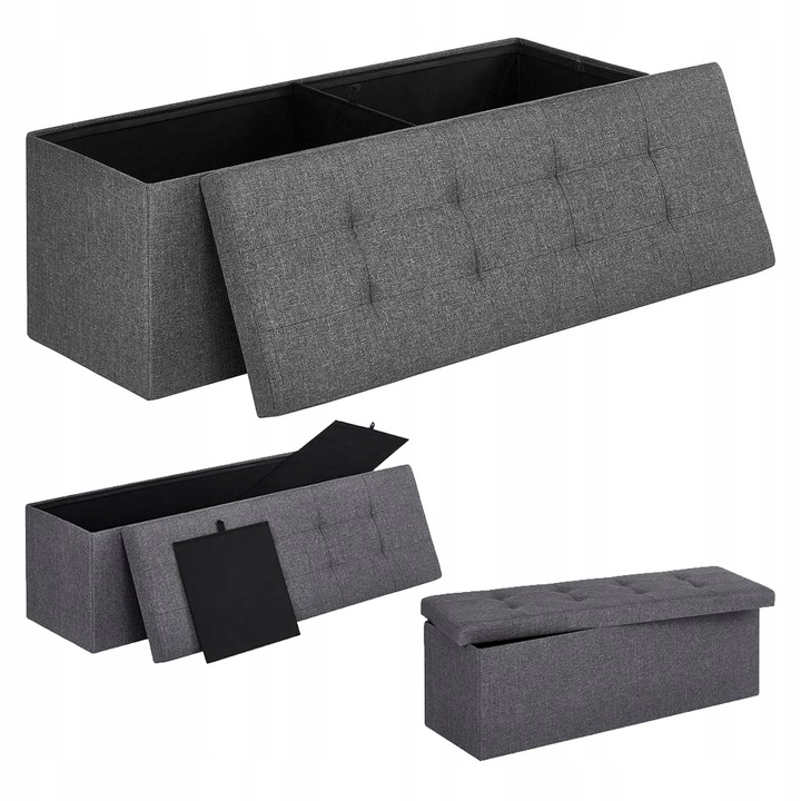 Skrzynia TAPICEROWANA siedzisko z pojemnikiem PUFA pikowana