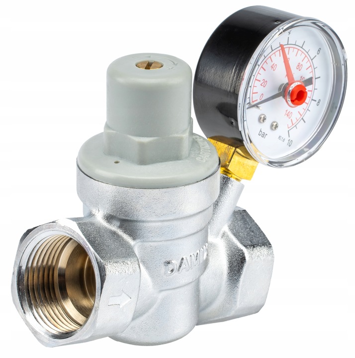 REDUKTOR CIŚNIENIA WODY Z MANOMETREM 1'' DN25 REGULATOR 1,5-6,5 BAR DAMIX