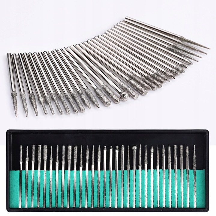 Frezy do Skórek Paznokci Zestaw Manicure Diamentowe Kamienne Filcowe 117szt