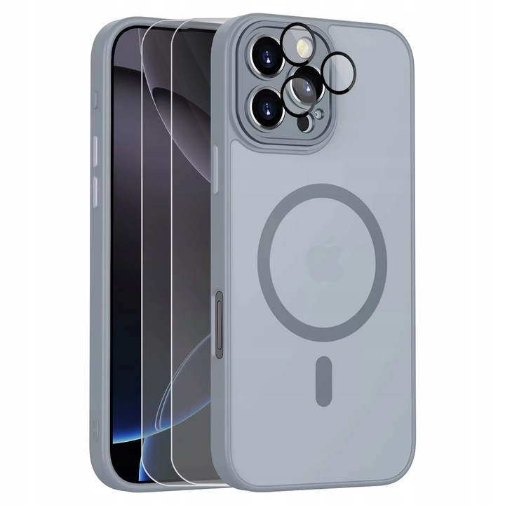 Etui do iPhone 16 Pro Max do MagSafe WZMACNIANE 360° MATT CASE + 2x SZKŁO