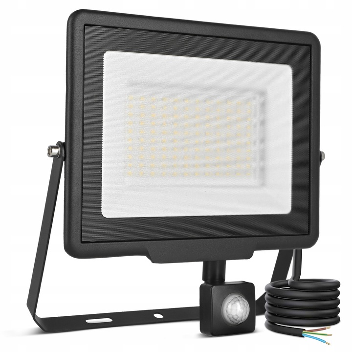Naświetlacz LED Halogen 100W Reflektor Lampa Zewnętrzna Czujnik Ruchu