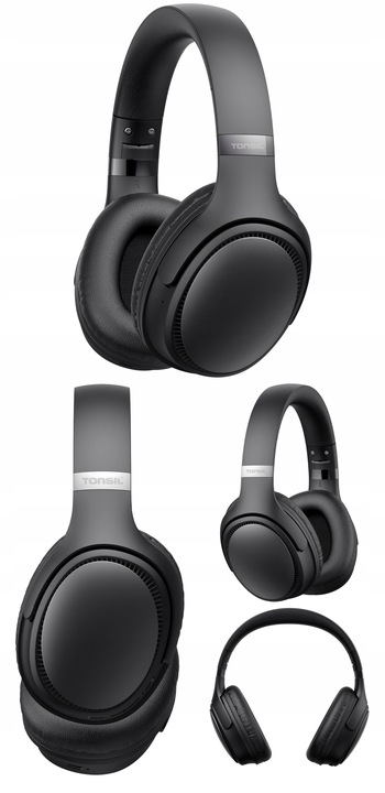 Słuchawki Tonsil R35BT Czarne bezprzewodowe nauszne Bluetooth 5.3