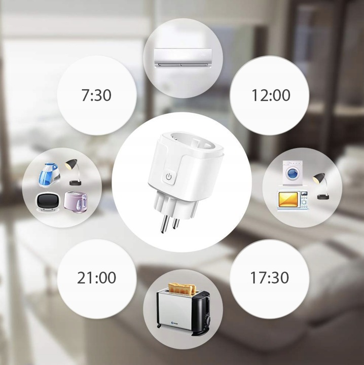 2x INTELIGENTNE GNIAZDKO WiFi SMART TUYA WATOMIERZ PROGRAMATOR TIMER