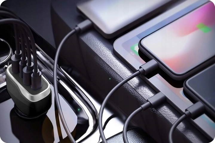 MOCNY KABEL USB C-C 200cm 100W I UNIWERSALNA ŁADOWARKA SAMOCHODOWA 40W