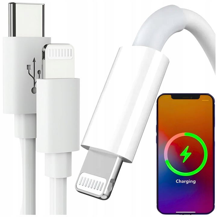 KABEL USB-C LIGHTNING PD 20W 3A DO IPHONE 13 11 APPLE 1m SZYBKIE ŁADOWANIE
