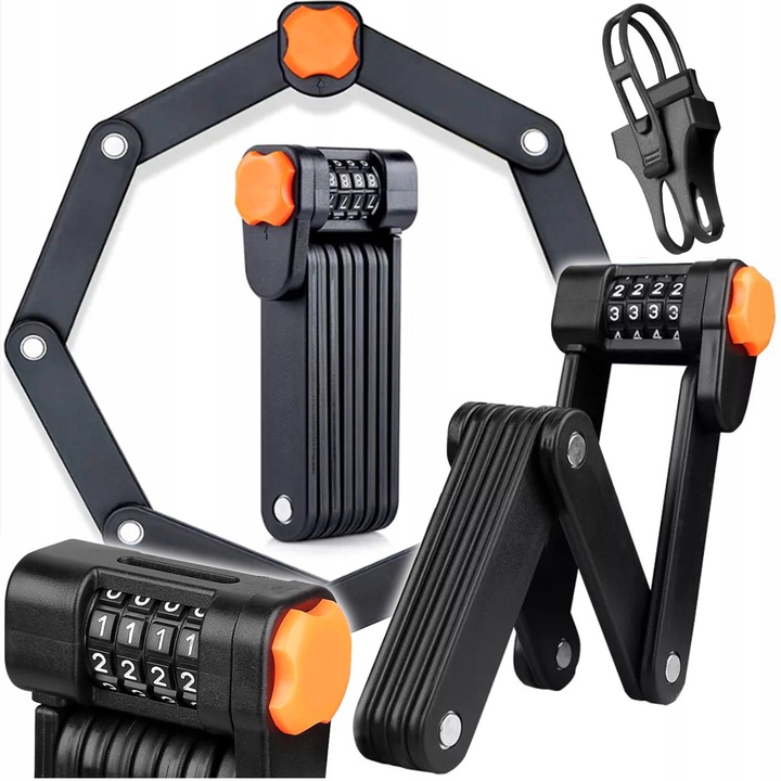 Zapięcie Rowerowe Do Roweru Składane Blokada Szyfr Utwardzana Stal