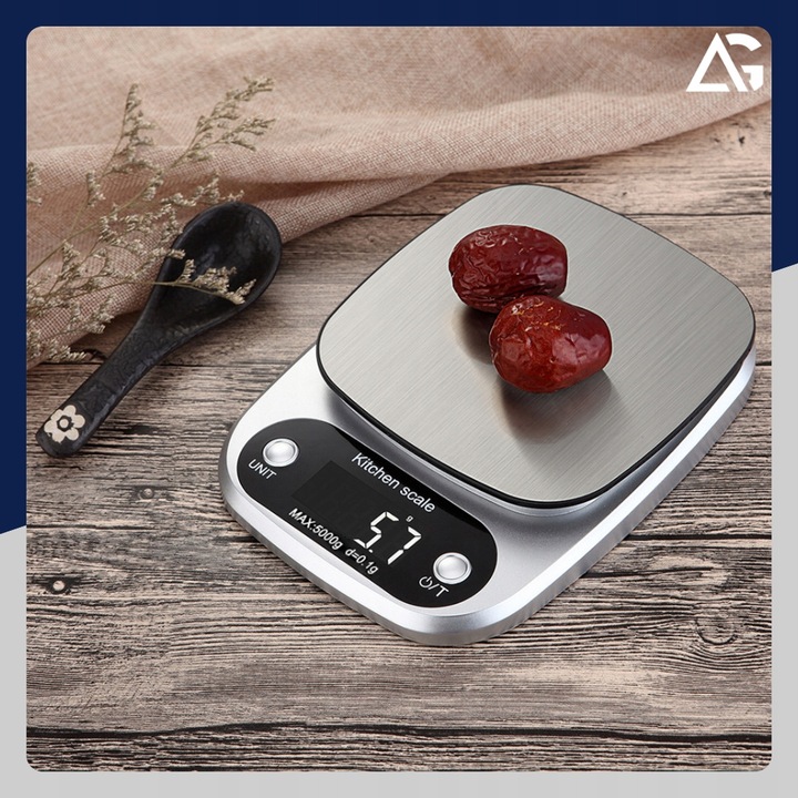 PRECYZYJNA WAGA KUCHENNA 5000g I 0,1g WYŚWIETLACZ LCD JUBILERSKA BATERIE