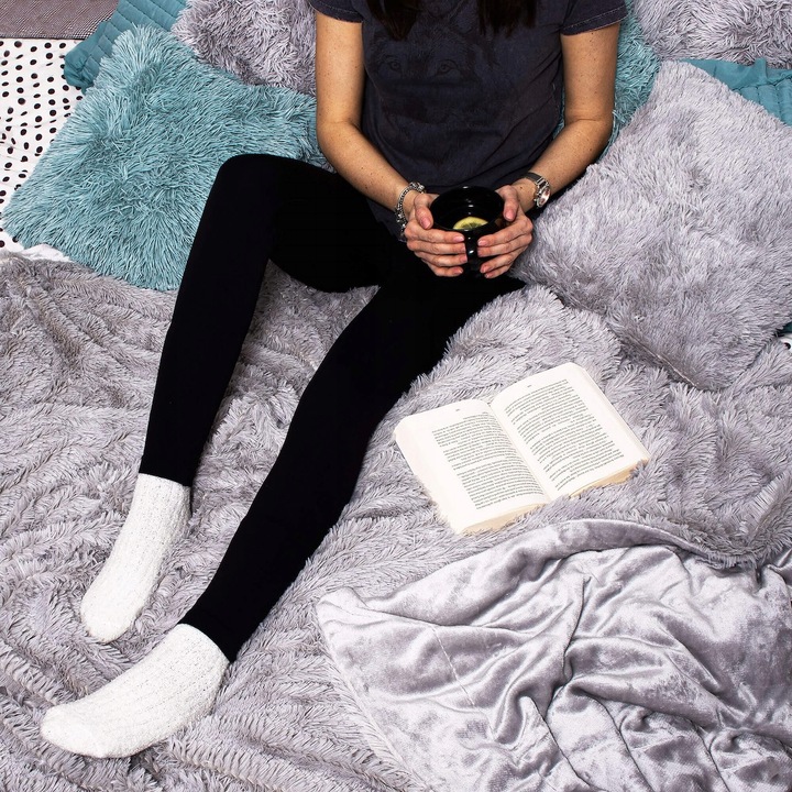 KOC WŁOCHACZ NARZUTA NA ŁÓŻKO PLED MIĘKKI GRUBY CIEPŁY 220x240 cm SZARY