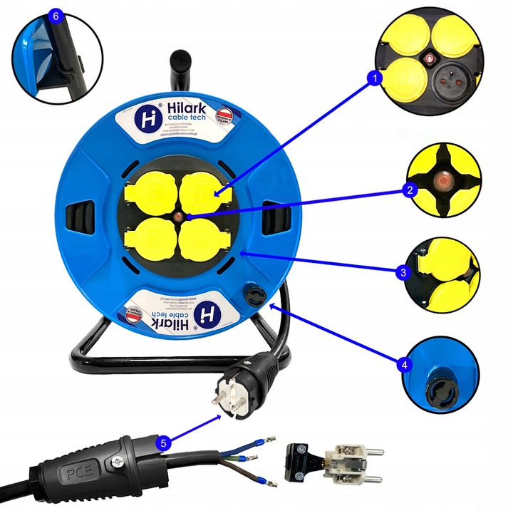 Przedłużacz na bębnie, H05VV-F OWY 3x2,5mm2 50m