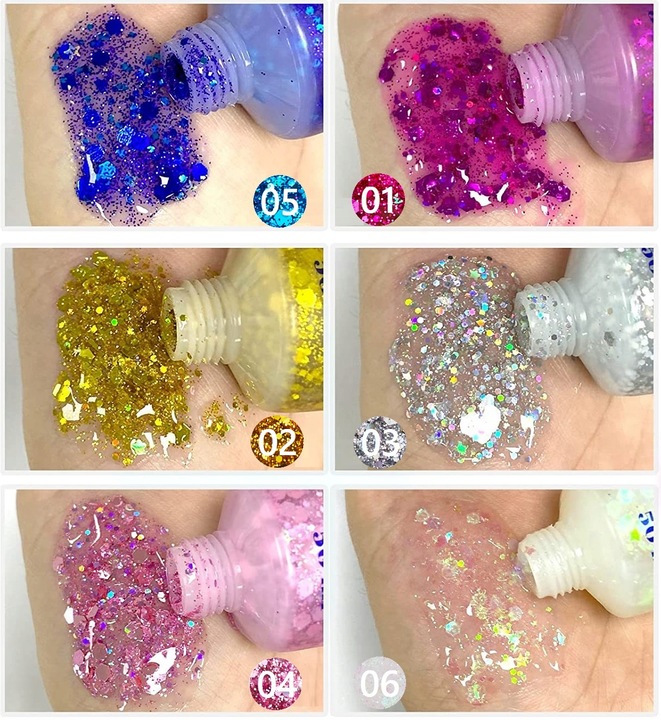 Żel brokatowy hologram brokat do twarzy 50ml Nr1