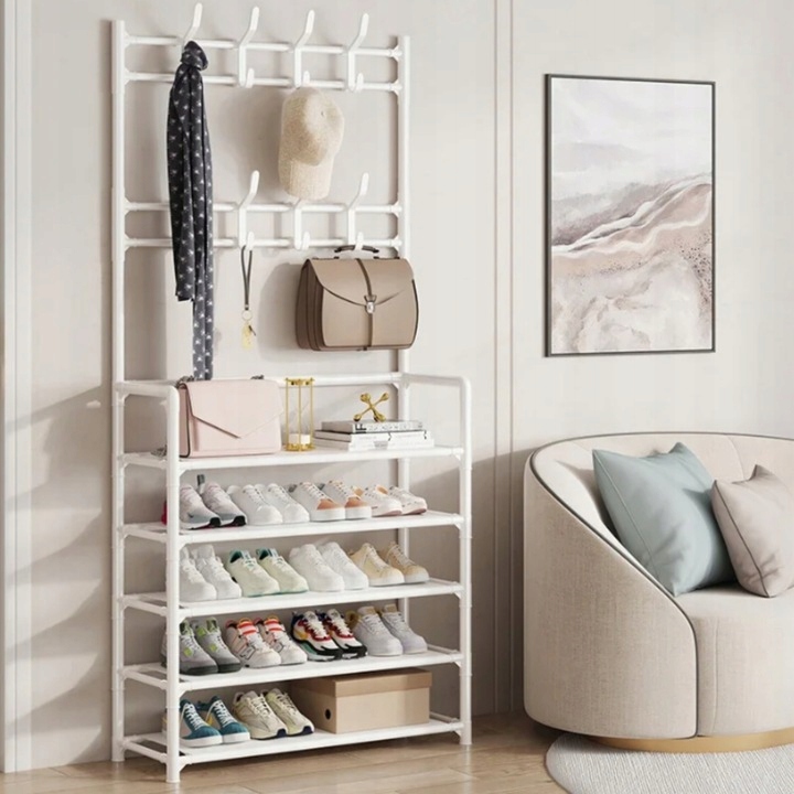 STOJAK NA BUTY WIESZAK NA UBRANIA WIESZAKI BIAŁY SZAFKA STOJĄCY