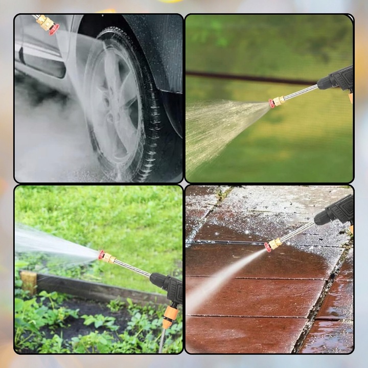 AKUMULATOROWA MYJKA CIŚNIENIOWA DO OGRODU, OKIEN I KOSTKI, ZESTAW