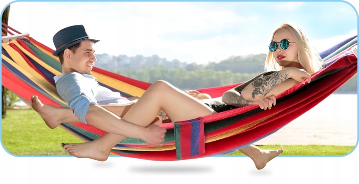 HAMAK OGRODOWY 2 OSOBOWY HUŚTAWKA XXL MOCNY WZMOCNIONY PAŁĄK DUŻY + TORBA