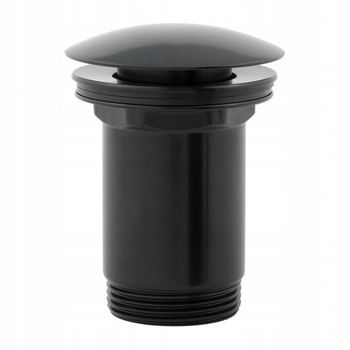 KOREK KLIK-KLAK METALOWY DO UMYWALKI Z PRZELEWEM CZARNY MAT OMNIRES