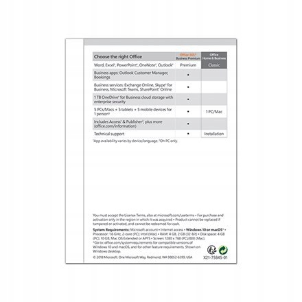 MS Office 2019 Home & Business BOX PL WIN MAC