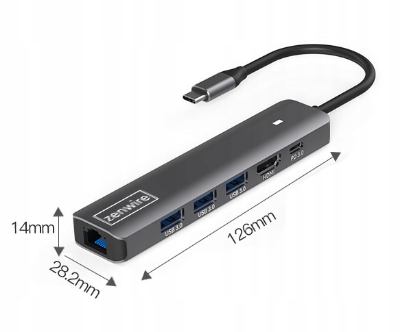 HUB Przejściówka USB-C Adapter 7W1 HDMI 4K USB 3.0 Gigabit Ethernet RJ45 M1