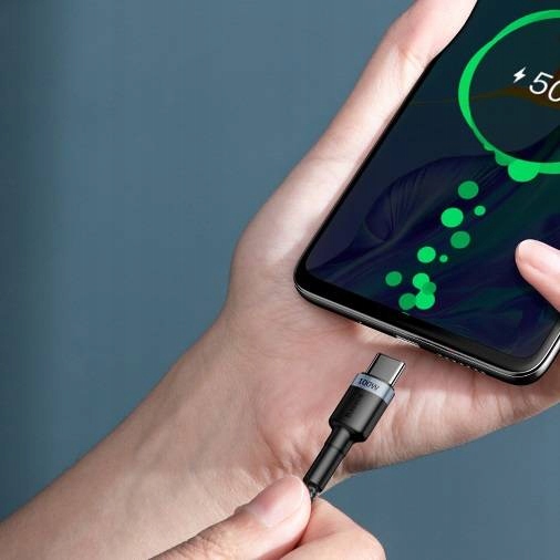 Kabel Baseus CATKLF-ALG1 USB-C - USB-C PD QC 100W 5A 2m - szary