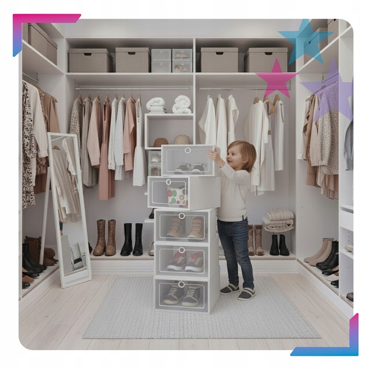 10X PUDEŁKA NA BUTY ORGANIZER PUDEŁKO SZAFKA PÓŁKA POJEMNIKI STOJAK