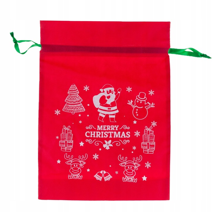 WOREK PREZENTY MIKOŁAJA świąteczny święta CZERWONY ZIELONY torebki 8szt