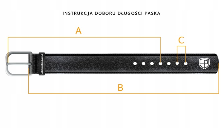 PETERSON pasek męski klasyczny do spodni skórzany