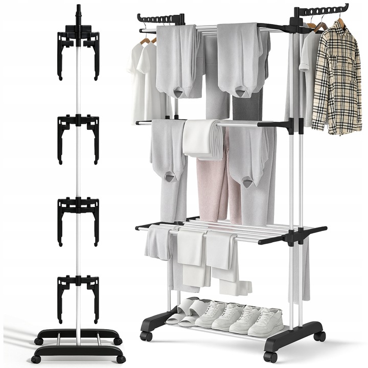 SUSZARKA NA PRANIE STOJĄCA NA UBRANIA PIONOWA NA BALKON ZEWNĘTRZNA MOCNA