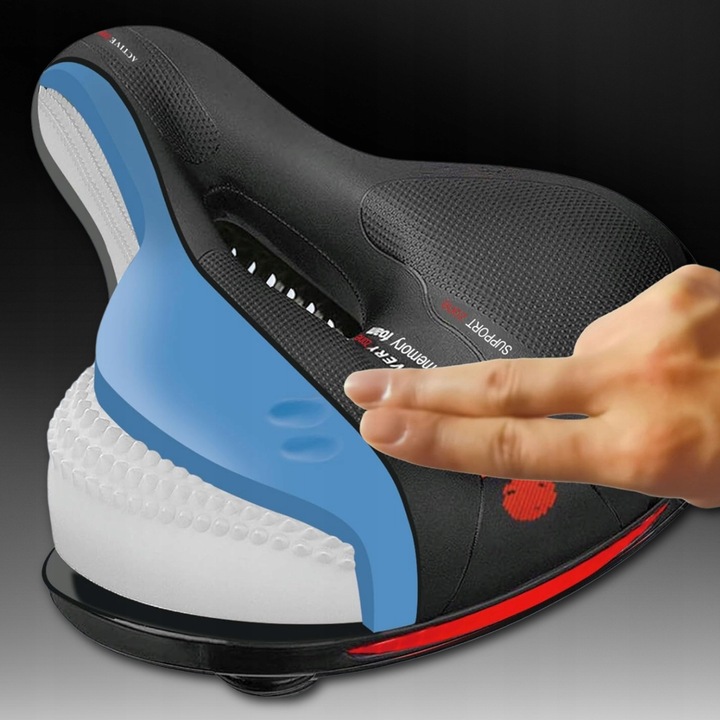 WYGODNE SIODEŁKO ROWEROWE SIODŁO SPORTOWE MIĘKKIE SZEROKIE EXTRA WENTYLACJA