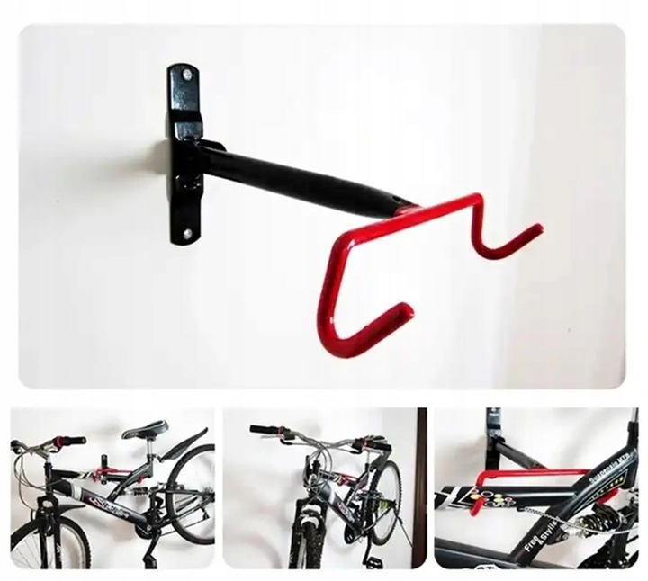 STOJAK WIESZAK NA ROWER NA ŚCIANĘ UCHWYT ROWEROWY HAK UDŹWIG DO 30 KG