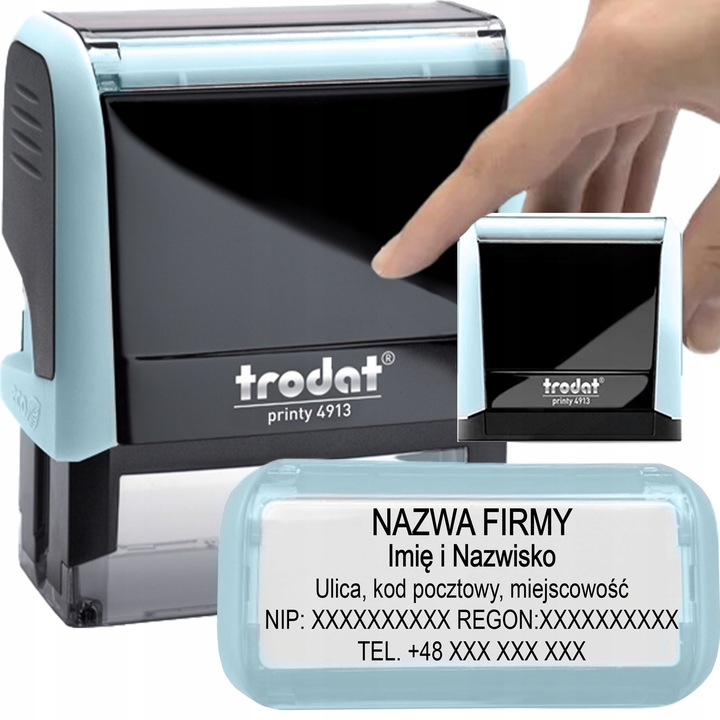 PIECZĄTKA TRODAT 4913 DO 8 LINII FIRMOWA IMIENNA BIUROWA PROJEKT + GUMKA