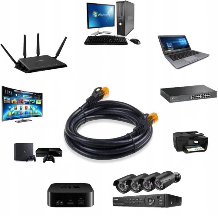 KABEL SIECIOWY LAN SKRĘTKA DO INTERNETU ETHERNET ROUTER KAT UTP CAT6 20 m