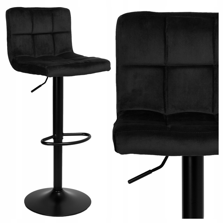 KRZESŁO BAROWE OBROTOWE HOKER WELUROWY REGULOWANE PIKOWANE KUCHENNY