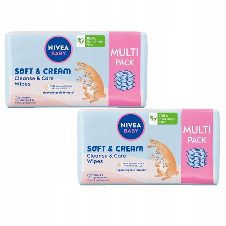 NIVEA BABY Chusteczki nawilżane Biodegradowalne Soft & Cream 8 x 57 szt.