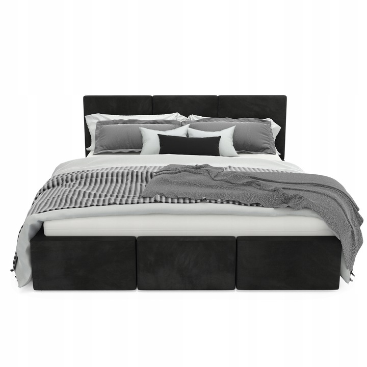 ŁÓŻKO TAPICEROWANE DO SYPIALNI 160x200 ŁÓŻKO PODWÓJNE Z POJEMNIKIEM