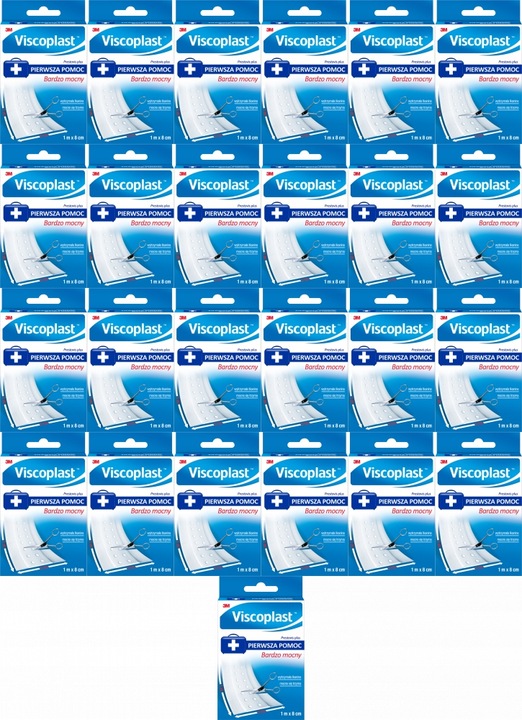 VISCOPLAST Plaster opatrunkowy PRESTOVIS PLUS 1M x 8cm do cięcia x 25 SZT