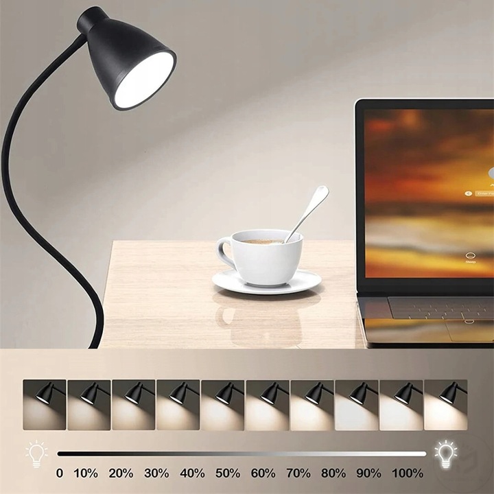 Lampka Lampa LED Biurkowa Kreślarska Na Klips Regulacja Światła 40xLED