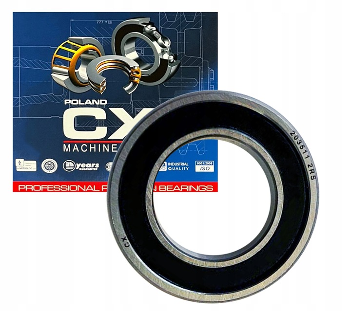 ŁOŻYSKO KULKOWE 203511 PROSTE JEDNORZĘDOWE 20x35x11 DO TACZKI