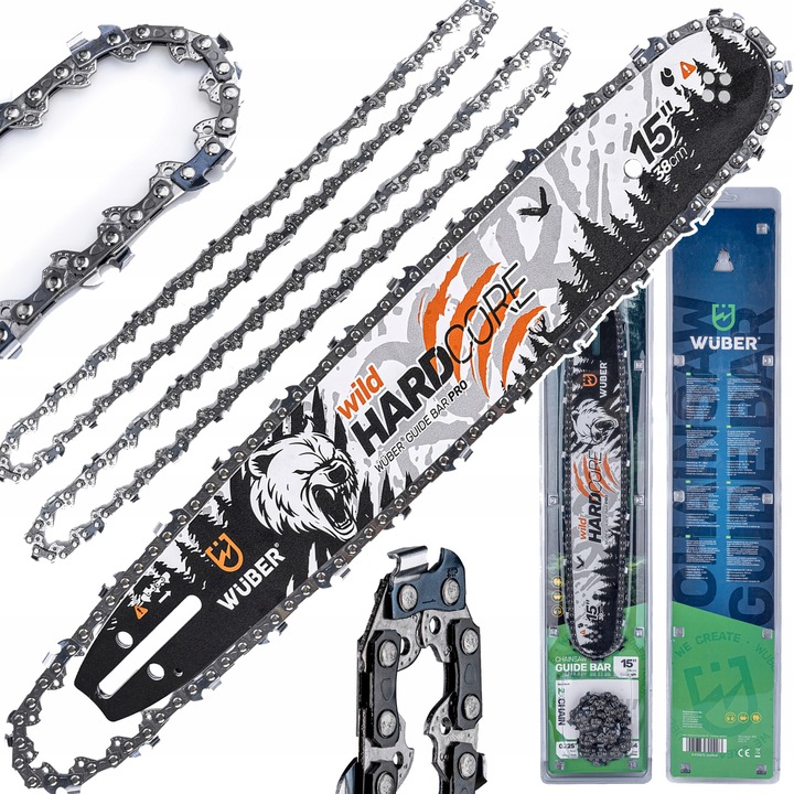 PROWADNICA DO PIŁY SPALINOWEJ PILARKI 15" 38CM + 2X ŁAŃCUCH 0.325"